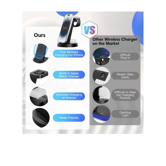3 in 1 Wireless Charging Station - Picture 2 of 9